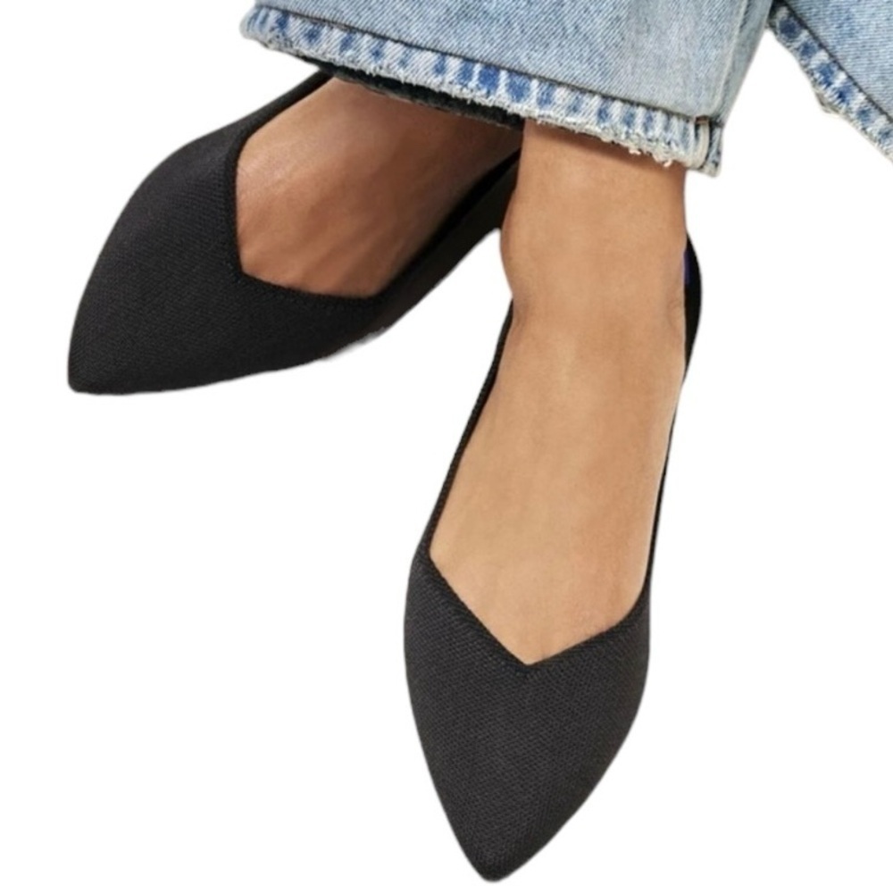 Rothy's Black Pointed Knit Flats